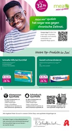 mea - meine apotheke Apotheken Prospekt der aktuellen Woche mit 4 Seiten, gültig von 01.06.2026 bis 30.06.2026, in Böblingen und Umgebung Aktueller mea - meine apotheke Apotheken Prospekt in Böblingen und Umgebung, "Unsere Juni-Angebote" mit 4 Seiten, 01.06.2026 - 30.06.2026
