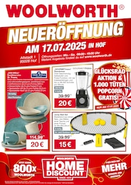 Woolworth Prospekt für Hof mit 8 Seiten Woolworth Prospekt "NEUERÖFFNUNG IN HOF" für Hof, 8 Seiten, 17.07.2025 - 17.07.2025