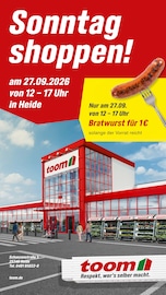 toom Baumarkt Baumärkte Prospekt der aktuellen Woche mit 1 Seite, gültig von 27.09.2026 bis 27.09.2026, in Meldorf und Umgebung Aktueller toom Baumarkt Baumärkte Prospekt in Meldorf und Umgebung, "Sonntag shoppen!" mit 1 Seite, 27.09.2026 - 27.09.2026