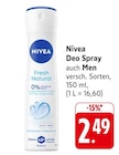 Deo Spray Fresh Natural Angebote von Nivea bei EDEKA Heidenheim für 2,49 €