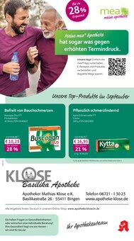 mea - meine apotheke Prospekt der Woche "Unsere September-Angebote" Seite 1, 01.09.2025 bis 30.09.2025 für Bingen Aktueller mea - meine apotheke Prospekt "Unsere September-Angebote" Seite 1 von 4 Seiten für Bingen