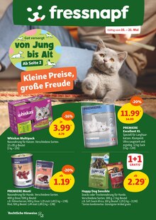 Katzenfutter im Fressnapf Prospekt "Kleine Preise, große Freude" mit 14 Seiten (Moers)