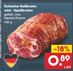 Schweine-Rollbraten oder -Spießbraten im Angebot bei Netto Marken-Discount in Kaufbeuren Schweine-Rollbraten oder -Spießbraten Angebote bei Netto Marken-Discount Kaufbeuren für 0,89 €