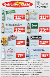 Krombacher im Getränke Oase Prospekt in Castrop-Rauxel Aktueller Getränke Oase Prospekt mit Krombacher, "Aktuelle Angebote", Seite 1