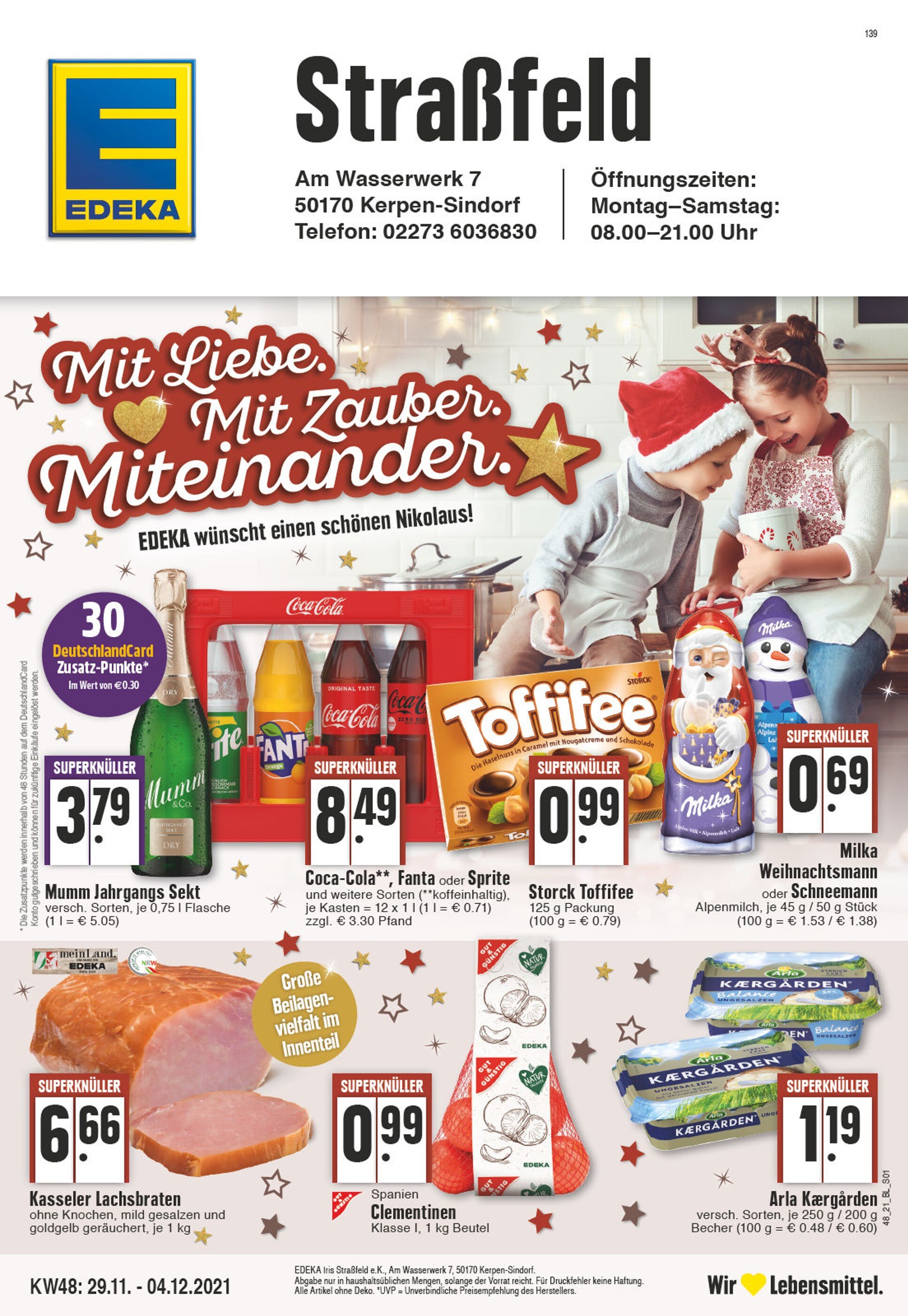 EDEKA Prospekt für Bergheim mit 24 Seiten EDEKA Prospekt für Bergheim: "Aktuelle Angebote", 24 Seiten, 29.11.2021 - 04.12.2021
