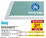 Gipskartonplatte 9,5 mm stark bei toom Baumarkt im Prospekt "" für 3,29 €