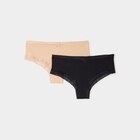 Lot 2 shortys bandes dentelle beige femme en promo chez La Halle Reims à 7,69 €