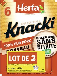Spar Nice - KNACKI ORIGINAL 100% PUR PORC CONSERVATION SANS NITRITE Promo KNACKI ORIGINAL 100% PUR PORC CONSERVATION SANS NITRITE dans le catalogue Spar "Les économies Spar ici !" à Nice
