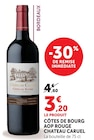 Côtes de Bourg AOP Rouge - CHATEAU CARUEL en promo chez U Express Clichy à 3,20 €