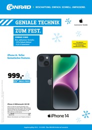 Conrad Electronic Prospekt: "GENIALE TECHNIK ZUM FEST", 72 Seiten, 01.11.2022 - 11.12.2022