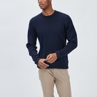 Pull avec col rond à relief bleu marine homme - La Halle Pull avec col rond à relief bleu marine homme à 19,99 € dans le catalogue La Halle