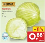 Weißkohl von HEIMAT im aktuellen Netto Marken-Discount Prospekt für 0,88 €