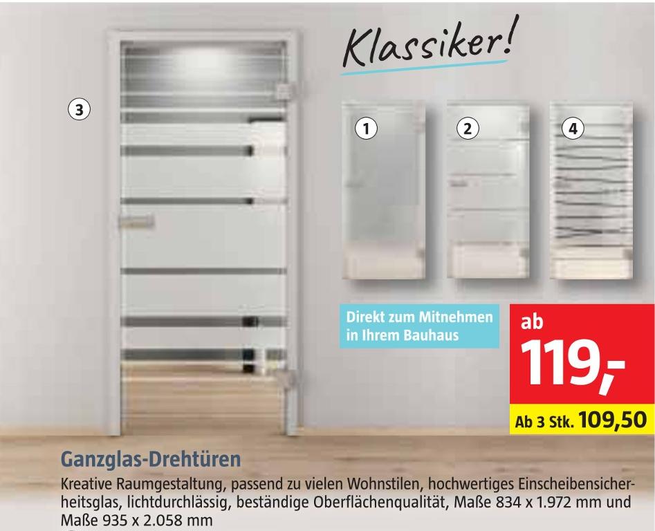 BAUHAUS Nürnberg - Ganzglas-Drehtüren Ganzglas-Drehtüren Angebot bei BAUHAUS Nürnberg im Prospekt Handzettel KW 36