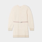 Robe pull courte avec ceinture tressée ivoire fille dans le catalogue La Halle