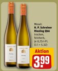 Riesling QbA trocken im Angebot bei REWE in Kaarst Riesling QbA trocken Angebote von H. P. Schreiner bei REWE Kaarst für 3,99 €