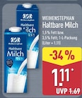 Haltbare Milch 1,5% Fett von Weihenstephan im aktuellen ALDI Nord Prospekt für 1,11 €