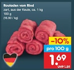 Rouladen vom Rind für 1,69 € bei Netto Marken-Discount im Angebot Rouladen vom Rind im aktuellen Netto Marken-Discount Prospekt