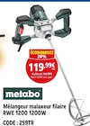 Screwfix Cappelle-la-Grande - Promo Mélangeur malaxeur filaire RWE 1200 1200W Promo Mélangeur malaxeur filaire RWE 1200 1200W à 119,99 € dans le catalogue Screwfix à Cappelle-la-Grande
