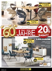 Esstisch im BRAUN Möbel-Center Prospekt in Lörrach Aktueller BRAUN Möbel-Center Prospekt mit Esstisch, "60 JAHRE BRAUN MÖBEL CENTER", Seite 4