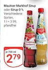 Fruchtig Himbeere Sirup Angebote von Mautner Markhof bei GLOBUS Wetzlar für 2,79 €