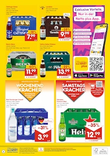 Bier im Netto Marken-Discount Prospekt "DER ORT, AN DEM DU IMMER AUSGEZEICHNETE PREISE FINDEST." mit 2 Seiten (Langenhagen)