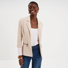 Veste blazer cintré manches 3/4 beige femme dans le catalogue La Halle