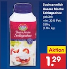 Unsere frische Schlagsahne Angebote von Sachsenmilch bei Netto Marken-Discount Zwickau für 1,29 €