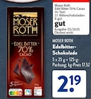 Edelbitter-Schokolade von Moser Roth im aktuellen ALDI SÜD Prospekt für 2,19 €
