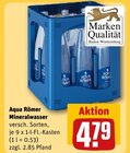 Mineralwasser im Angebot bei REWE in Schwäbisch Hall Mineralwasser Angebote von Aqua Römer bei REWE Schwäbisch Hall für 4,79 €
