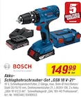 Akku-Schlagbohrschrauber-Set "GSB 18 V-21" Angebote von Bosch bei toom Baumarkt Oberhausen für 149,99 €