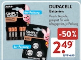 Batterien 6er-Packung von Duracell für 2,49 € bei ALDI SÜD im Angebot Batterien 6er-Packung von Duracell im aktuellen ALDI SÜD Prospekt