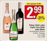 Sekt oder Light Live Sekt oder Wein Angebote von Faber bei WEZ Löhne für 2,99 €