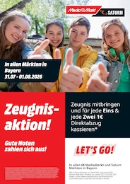 MediaMarkt Saturn Prospekt für Bayreuth: "Zeugnisaktion!", 1 Seite, 31.07.2026 - 01.08.2026