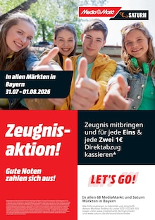 MediaMarkt Saturn Kempten Prospekt der aktuellen Woche, gültig von 31.07.2026 bis 01.08.2026 Aktueller MediaMarkt Saturn Kempten Prospekt "Zeugnisaktion!" mit 1 Seite