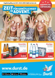 Bier im Durst.de Prospekt "Du bestellst. Durst liefert." mit 2 Seiten (Rostock)