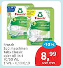 Spülmaschinen Tabs Classic oder All-in-1 von Frosch im aktuellen budni Prospekt