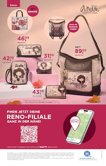 Tasche im aktuellen RENO Prospekt (Duisburg) Tasche im RENO Prospekt "DIE BEHALT' ICH GLEICH AN" mit 12 Seiten (Duisburg)