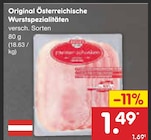 Netto Marken-Discount Karstädt - Original Österreichische Wurstspezialitäten Angebot im Prospekt Original Österreichische Wurstspezialitäten bei Netto Marken-Discount im Karstädt Prospekt für 1,49 €