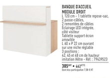 Bureau Vallée Grand Menil - BANQUE D’ACCUEIL MODULE DROIT Promo BANQUE D’ACCUEIL MODULE DROIT dans le catalogue Bureau Vallée "Mobilier de bureau" à Grand Menil