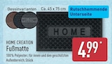 Fußmatte von HOME CREATION im aktuellen ALDI Nord Prospekt für 4,99 €