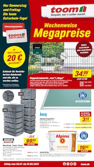 toom Baumarkt Prospekt der KW 30 "Respekt, wer's selber macht." Aktueller toom Baumarkt Prospekt "Respekt, wer's selber macht." Seite 1 von 16 Seiten