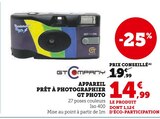 Appareil prêt à photographier GT PHOTO - GT COMPANY - Hyper U à Angers Appareil prêt à photographier GT PHOTO - GT COMPANY en promo chez Hyper U Angers à 14,99 €