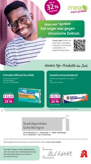 mea - meine apotheke Prospekt der Woche "Unsere Juni-Angebote" Seite 1, 01.06.2026 bis 30.06.2026 für Schelklingen Aktueller mea - meine apotheke Prospekt "Unsere Juni-Angebote" Seite 1 von 4 Seiten für Schelklingen