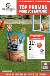 Catalogue E.Leclerc "TOP PROMOS POUR VOS ANIMAUX" à Bobigny et alentours, 4 pages, 24/09/2024 - 05/10/2024