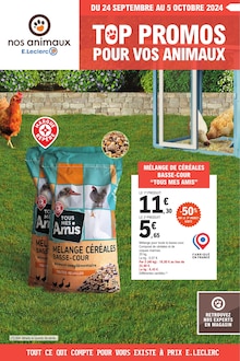 Prospectus E.Leclerc en cours, "TOP PROMOS POUR VOS ANIMAUX", page 1 sur 4