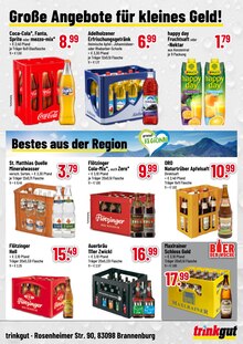 Bier im Trinkgut Prospekt "Brannenburgs größter Getränkemarkt!" mit 4 Seiten (Rosenheim)