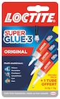Promo Colle Superglue 3 tubes liquide 3g 2+1 offert liquide à 7,49 € dans le catalogue Intermarché à Bezons