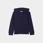 Sweat à capuche zippé bleu marine fille dans le catalogue La Halle