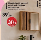 Meuble haut 2 portes, 1 miroir et 2 étagères en promo chez Maxi Bazar Meuble haut 2 portes, 1 miroir et 2 étagères dans le catalogue Maxi Bazar