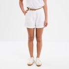 Short chino ceinture tressée blanc femme à La Halle dans Orville